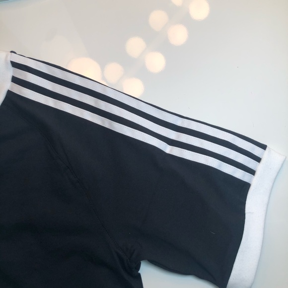 ADIDAS BLACK/WHITE 3-STRIPES AUTHENTIC TEE - Picture 3 of 5